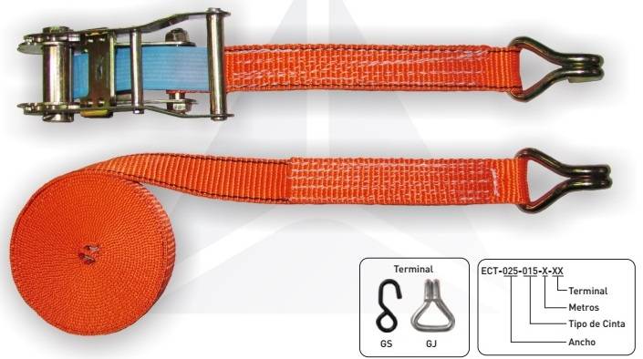 Criquet Tensor C/Cinta 25Mm. X 4Mts Gancho J (1,5Tn) Mod.154Gj