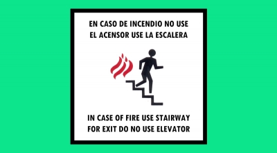Cartel 161 200 X 200 En Caso De Incendio No Use El Ascensor