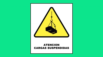 Cartel 27 400 X 450  Atencion Cargas Suspendidas