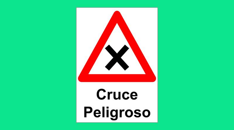 Cartel Pvc Corrugado 50X70Cm  Cruce Peligroso