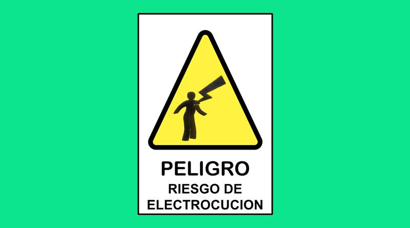 Calco 197 80 X 160 Peligro Riesgo De Electrocucion