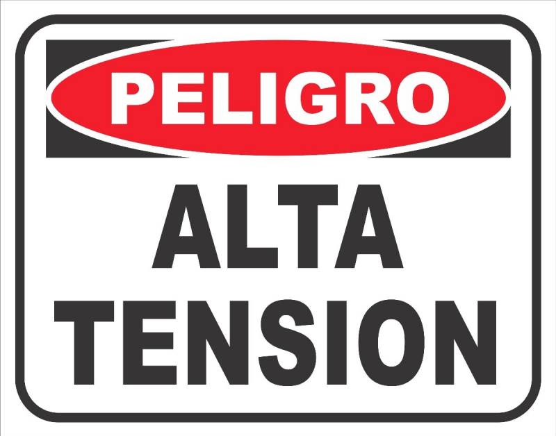 Cartel 1355 300 X 400  Peligro Alta Tension
