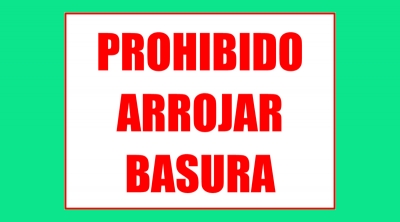 Cartel 60 300 X 400  Prohibido Arrojar Basura