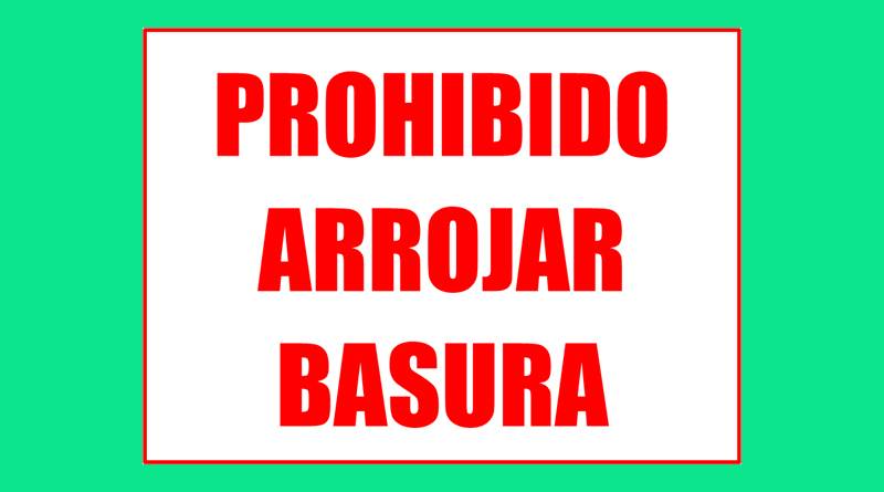 Cartel 60 300 X 400  Prohibido Arrojar Basura