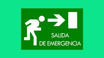 Cartel 63 300 X 400  Salida De Emergencia Derecha