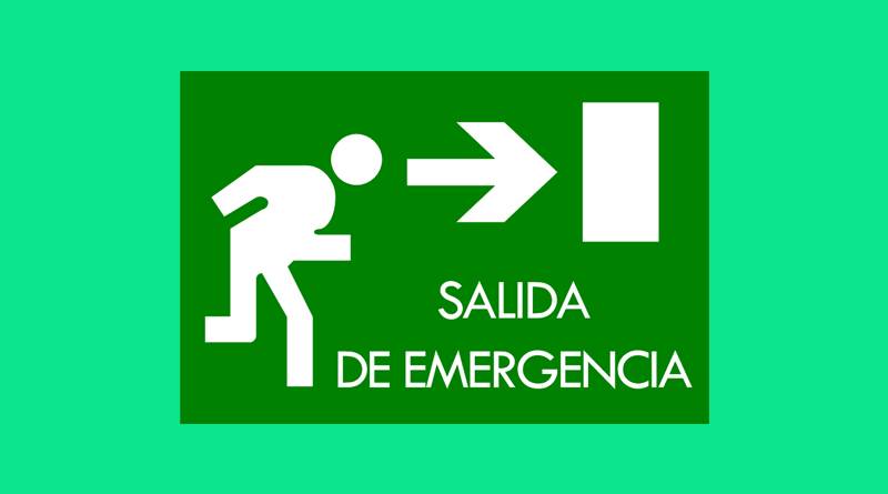 Cartel 63 300 X 400  Salida De Emergencia Derecha