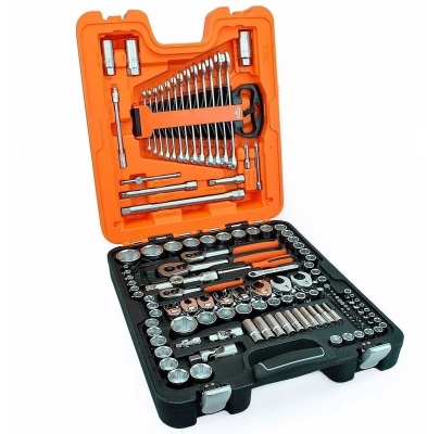 Juego De Bocallaves Hex. + Llaves Comb. Bahco 138 Pz Enc. 1/2-1/4 Y 3/8