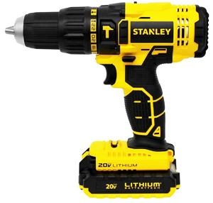 Taladro Atornillador Stanley Sch-201C2K 20V 13Mm Litio C/Percutor
