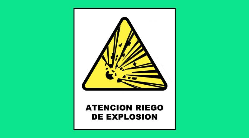 Cartel 23 400 X 450  Atencion Riesgo De Explosion