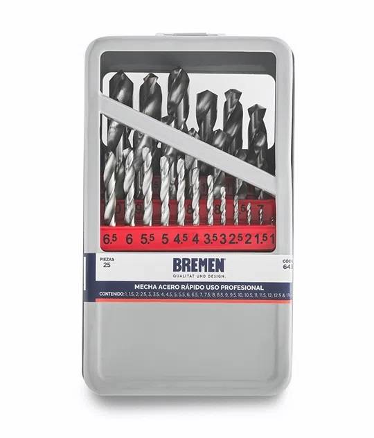 Juego De Mechas Acero Rapido Bremen 1-13Mm (25Pz.) Cd.:6498