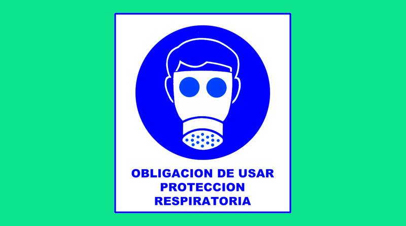 Cartel 2 400 X 450  Obligacion De Usar Proteccion Respiratoria