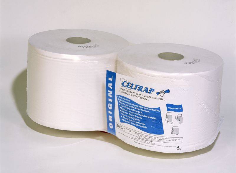 Bobina Papel Industrial 25 Cm. X 360 Mts. 900 Hoj. - Doble Hoj. Celtrap Cd.123