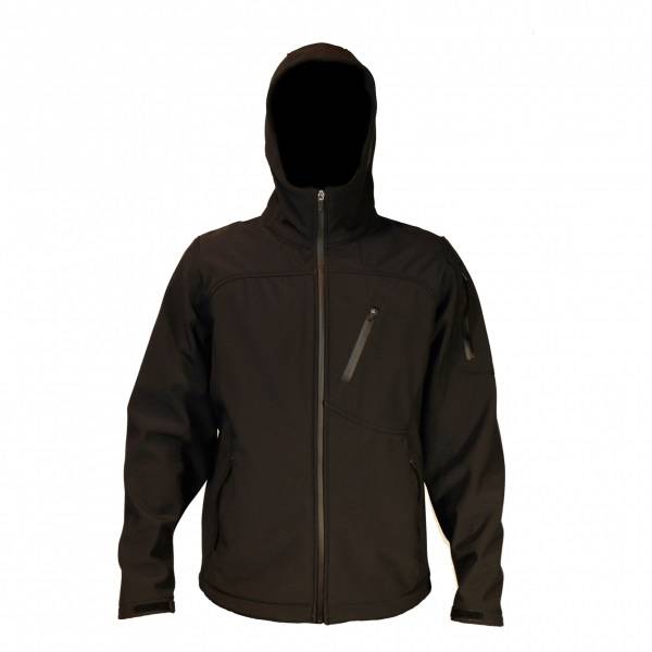 Campera De Abrigo Softshell Negro C/Capucha