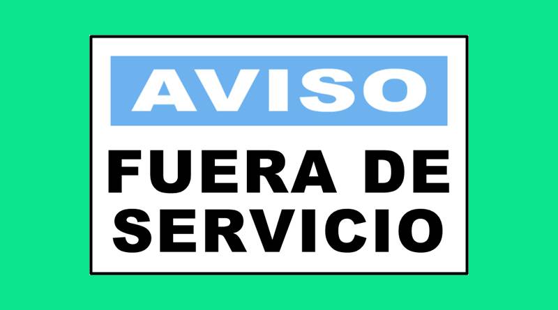 Cartel 3339 300 X 400  Aviso Fuera De Servicio