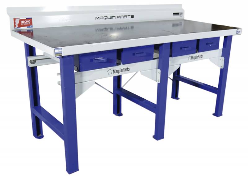 Mesa De Trabajo Metalica P/ Serv. Pesado Alto: 900 Mm. Ancho: 850 Mm. Largo: 2000 Mm.