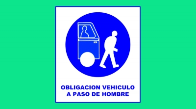 Cartel 9 400 X 450 Circule A Paso De Hombre