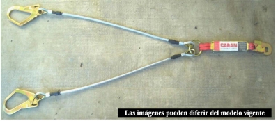 Elemento Anticaida Caran 2050/A/2 - P/Sold. Dobl. Cable De Acero 1,50Mt Mosq.55Mm C/Amor.