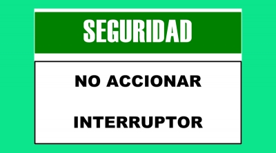 Cartel 62 300 X 400  No Accionar Interruptor