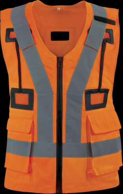 Chaleco Alta Visibilidad Naranja C/ Reflectivos - Apto P/Trab. En Altura C/Arnes