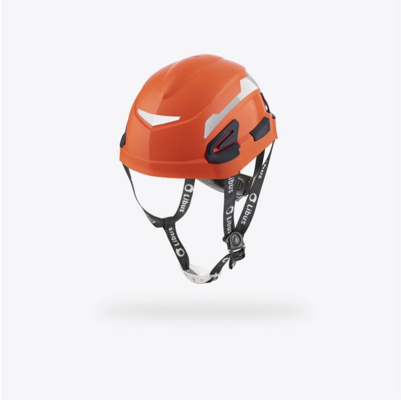 Casco Libus Andes Naranja C/Arnes Textil Crem.- Mentonera Y Ref. Cd. 904845