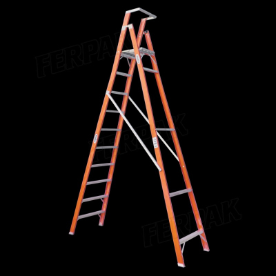 Escalera Tijera Simple Acceso C/Plat.14 Esc.-Alt.nom.4.2 Mts. Alt.tra.5.20 Mts Pts - 4814-P Ferpack