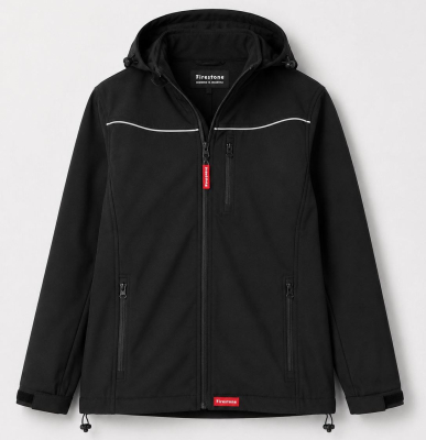 Campera De Abrigo Firestone Softshell Negra C/Capucha