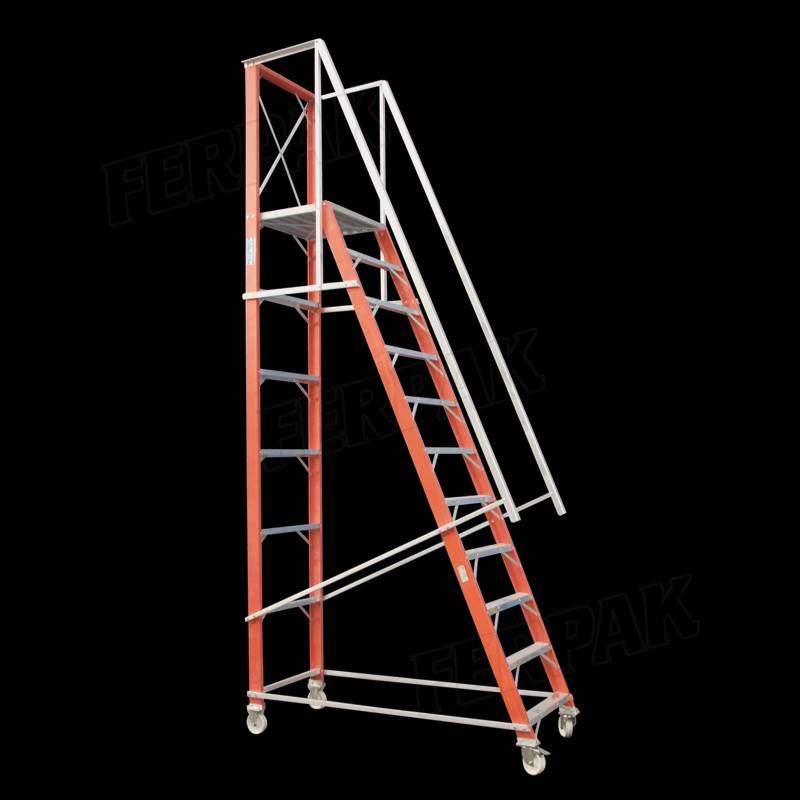 Escalera C/Plataforma Tipo Burro Diele. - Ferpack -  Alt.plat. 1,75Mts - Alt.trab. 2,75/3,25Mts.