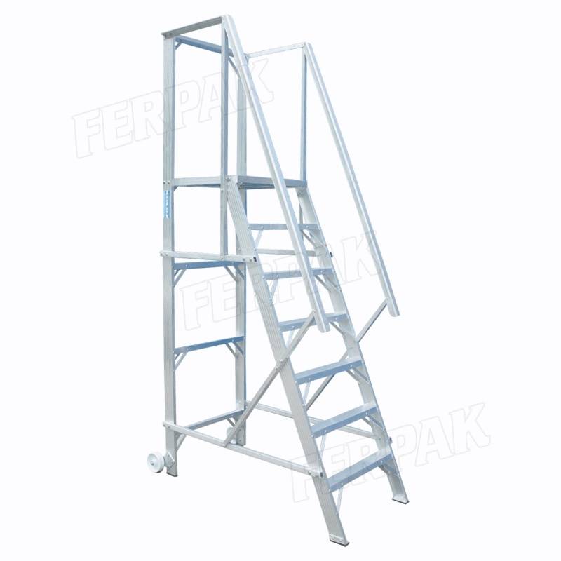 Escalera C/Plataforma Tipo Burro - Ferpack -  Alt.plat. 5Mts - Alt.trab. 6.5/7Mts.